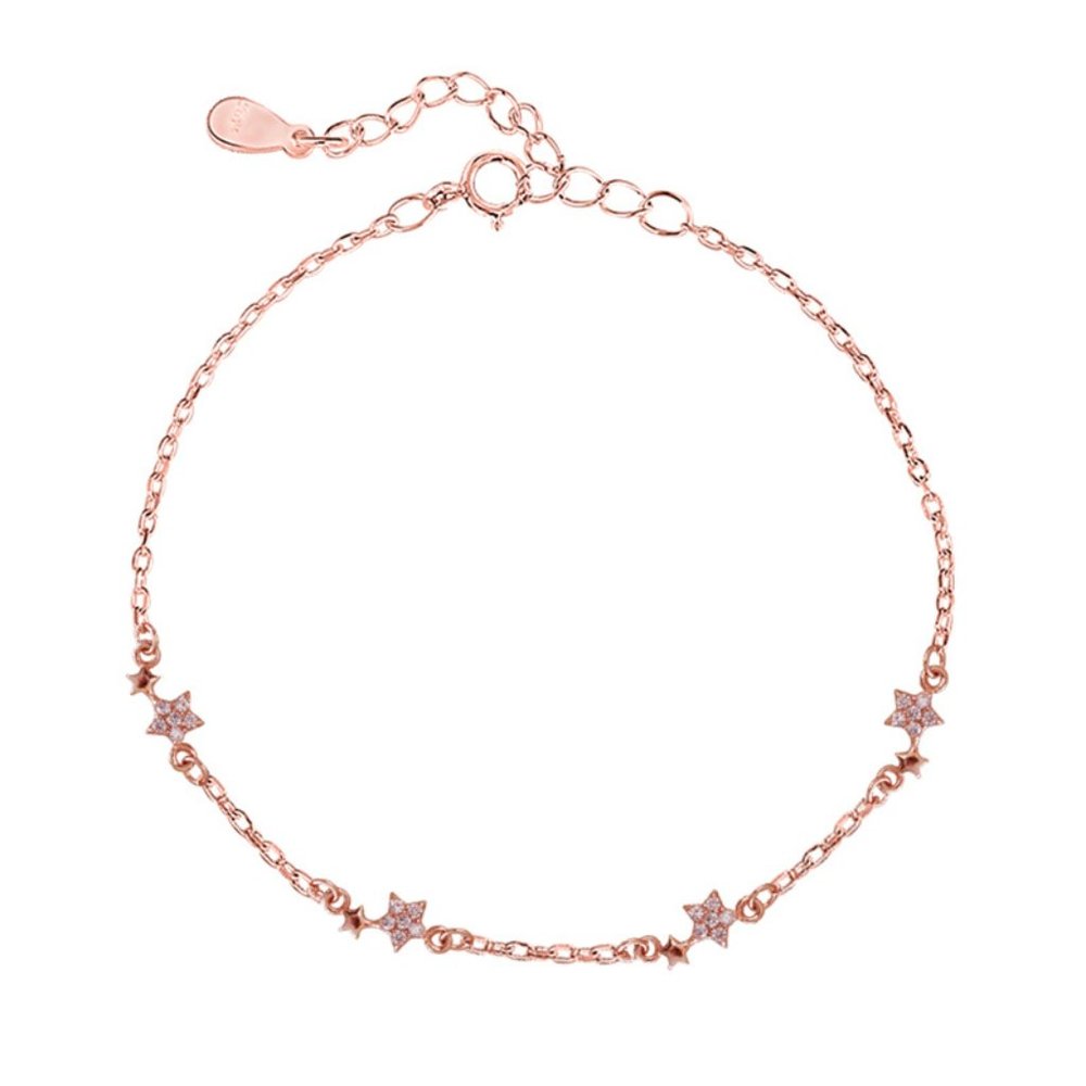 NEW Silver Dainty Pave Zircon Link Chain Bracelet - Picture 5 of 8